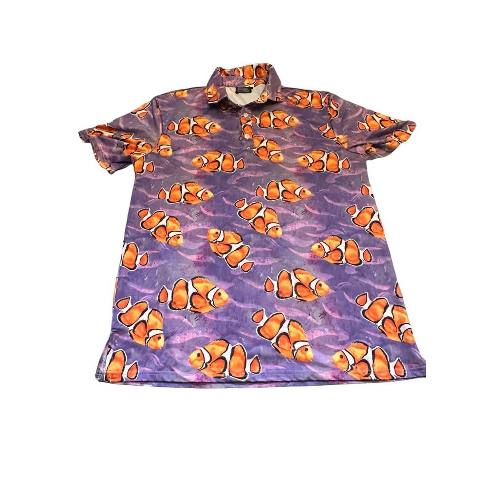 Friday Fairways Golf Polo Fish Print Size L